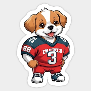 Cute Dog in Sports Jersey Sticker